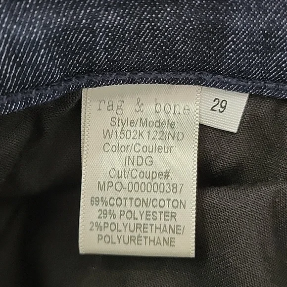 Rag and Bone sz29 Skinny Indigo  BinO - Picture 5 of 10